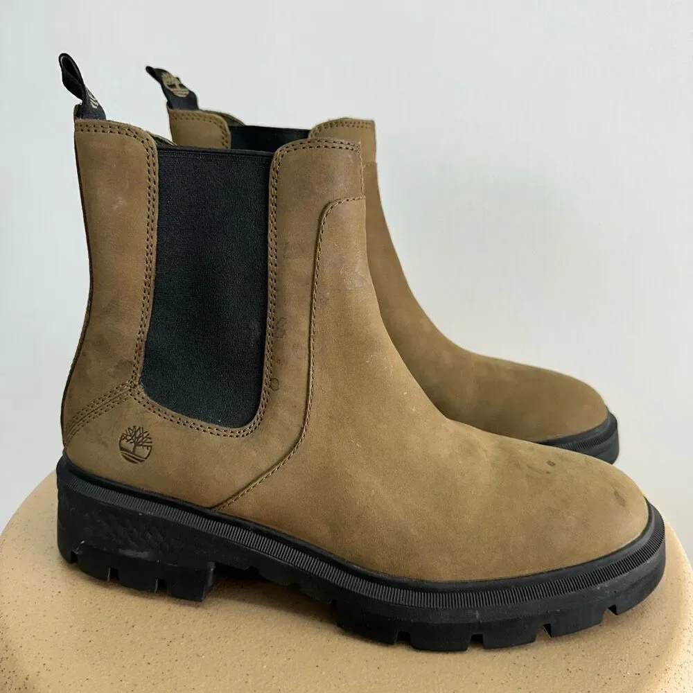 Timberland Women’s Cortina Valley Chelsea Boots In Olive Nubuck Leather